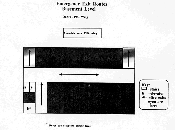 Emergency Exit Routes Basement Level