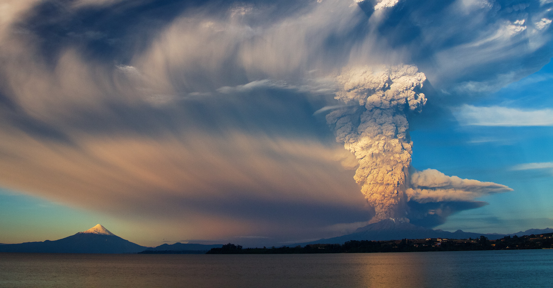 Aerial photo of a volcano