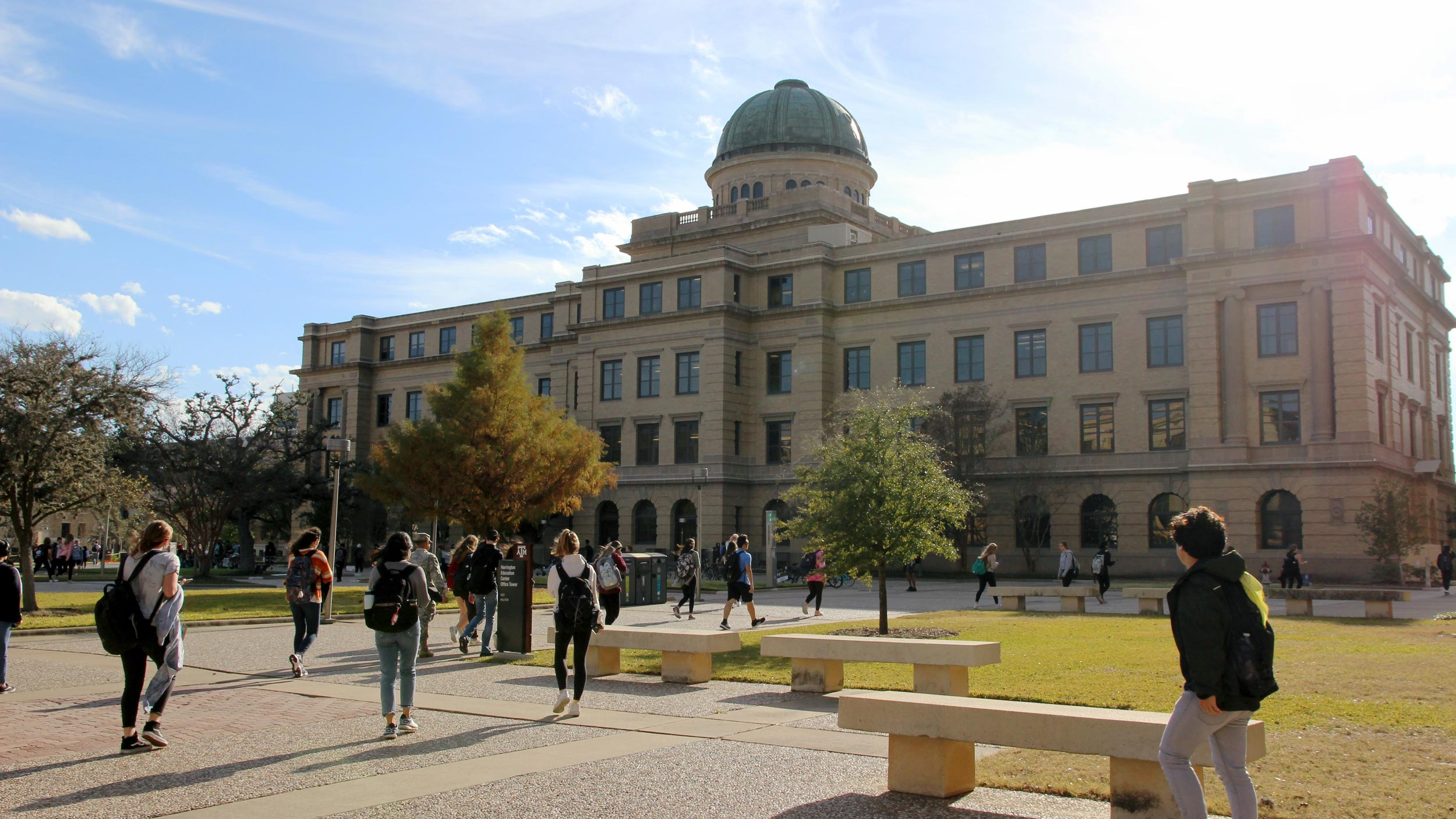 Class change happening near the Academic Building