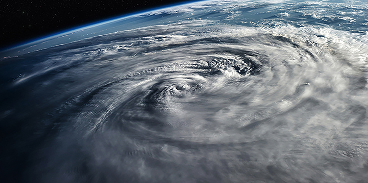 View of tornado from outer space 