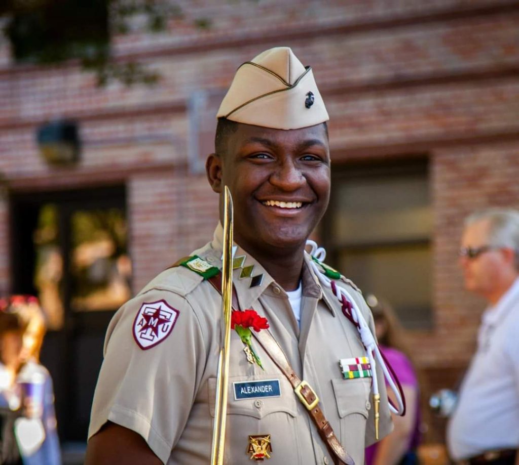 Marquis Alexander in Corp of Cadets uniform 