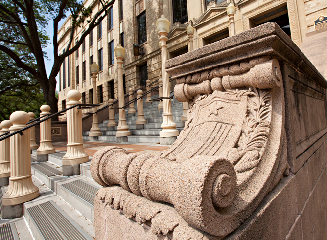 Ornate front entrance to the Texas A&M Chemistry Building