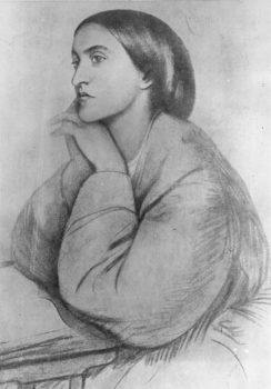 Drawing of British poet Christina Rossetti