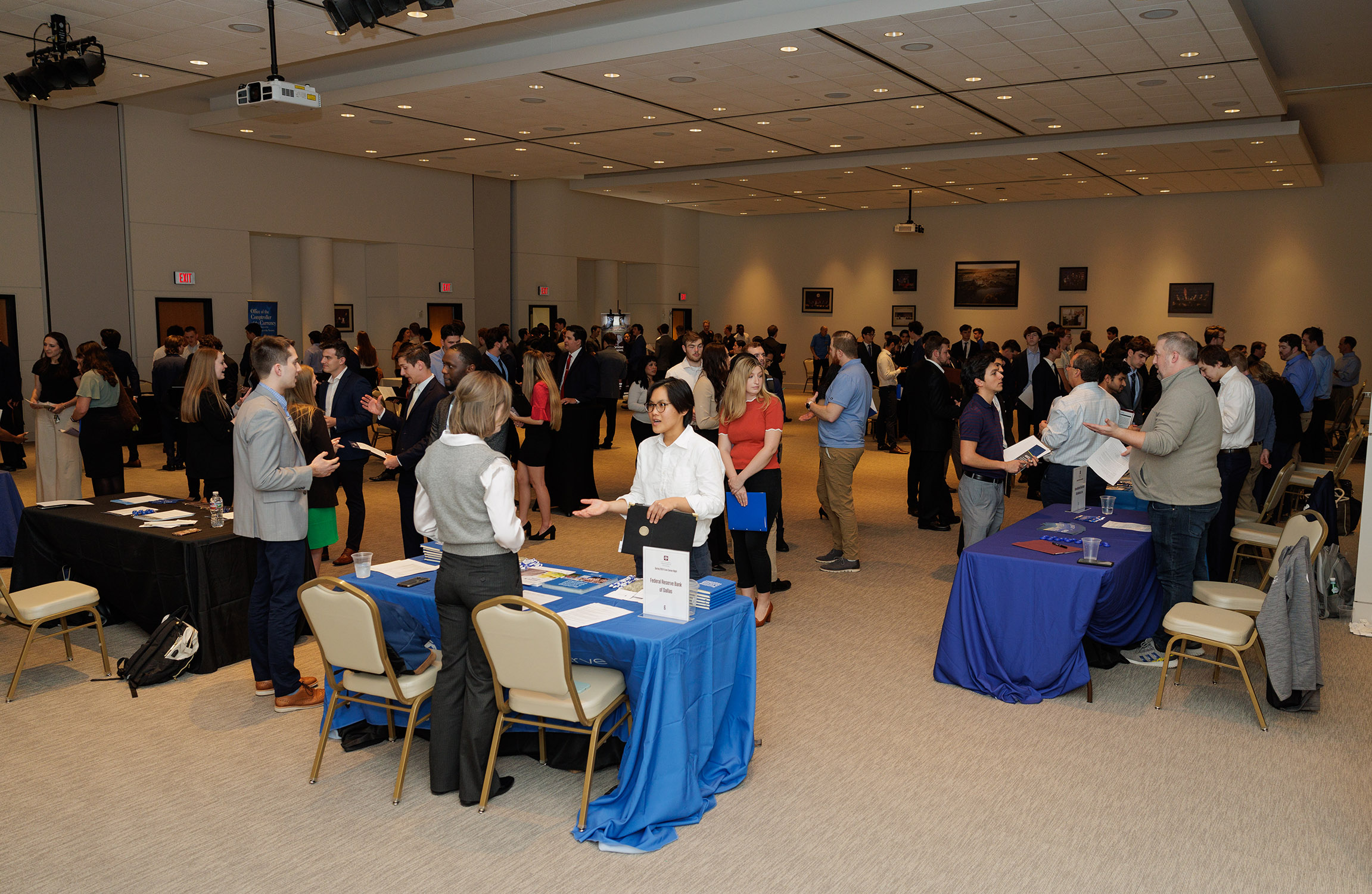 Hundreds of Texas A&M University economics majors await their chance to interact with 16 companies during ECON Career Night Spring 2024, held February 7 in the Annenberg Presidential Conference Center on the Texas A&M campus