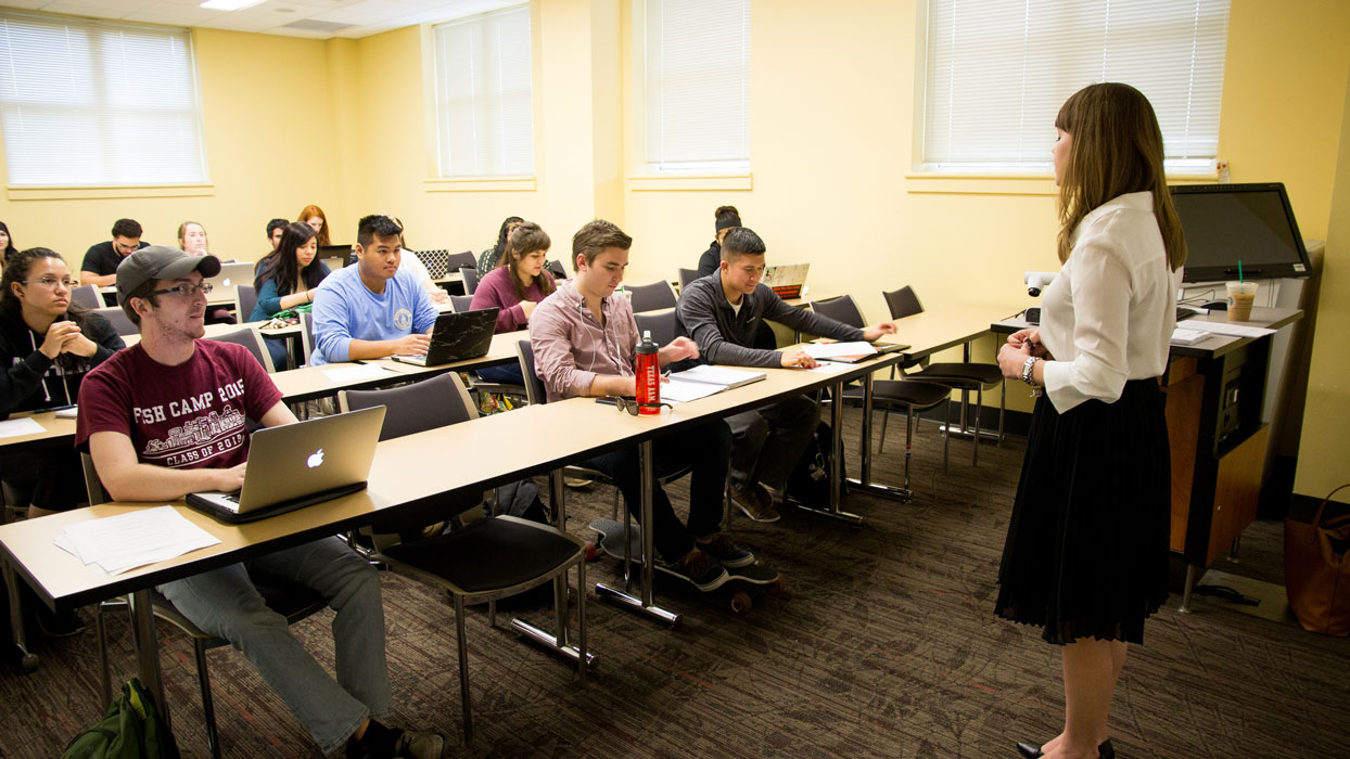 Students in a classroom with an instructor