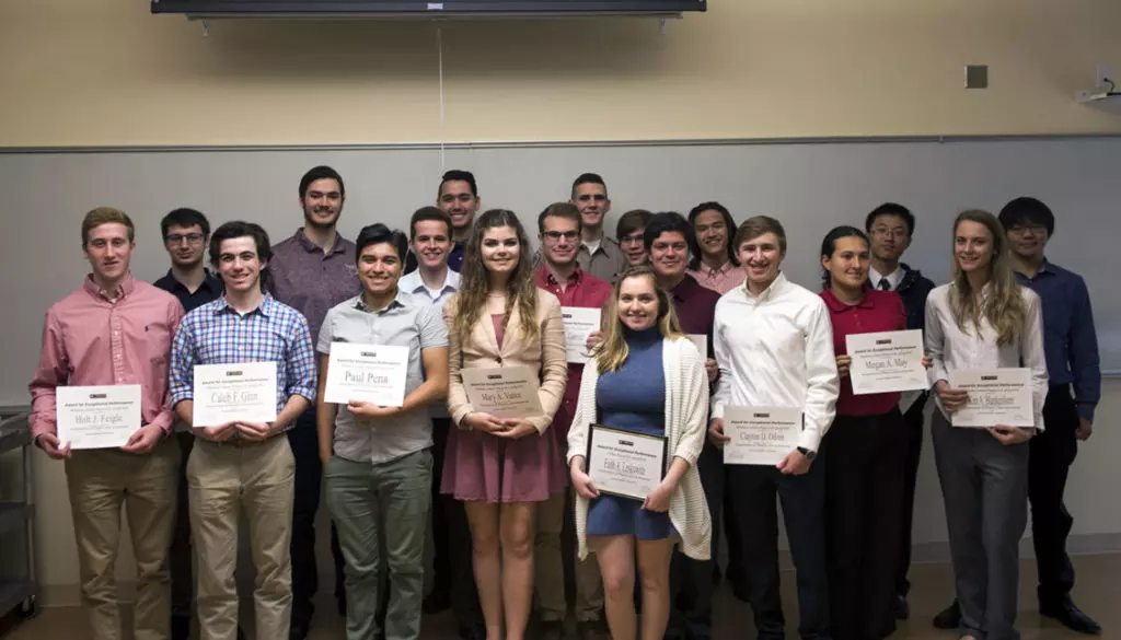 Spring 2018 Pearson Mechanics Scholars.